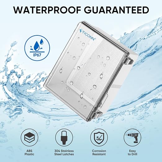 TICONN Outdoor Electrical Box Waterproof, ABS IP67 Junction Box Enclosure | - Image 2