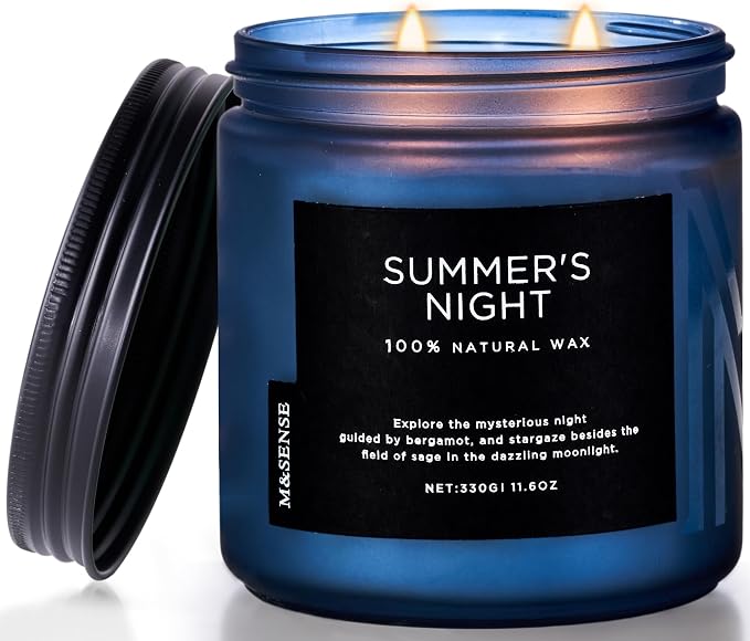 M&SENSE Summer's Night Home Scented Candles, 11.6oz Natural Soy Wax 70 Hrs | by MSENSE