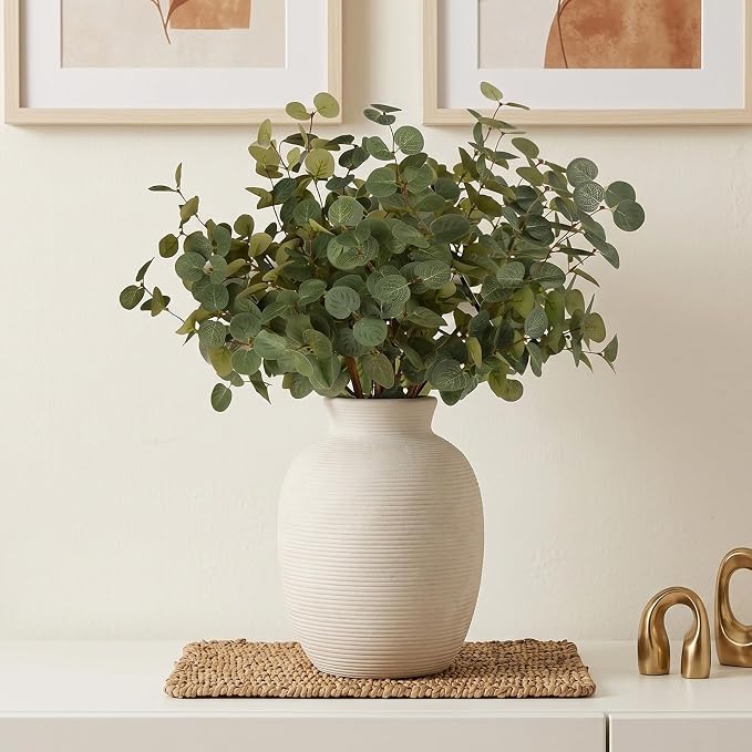 White Ceramic Vase for Flowers, 8in Waterproof Pottery Ceramic Vases | Flower - Image 7