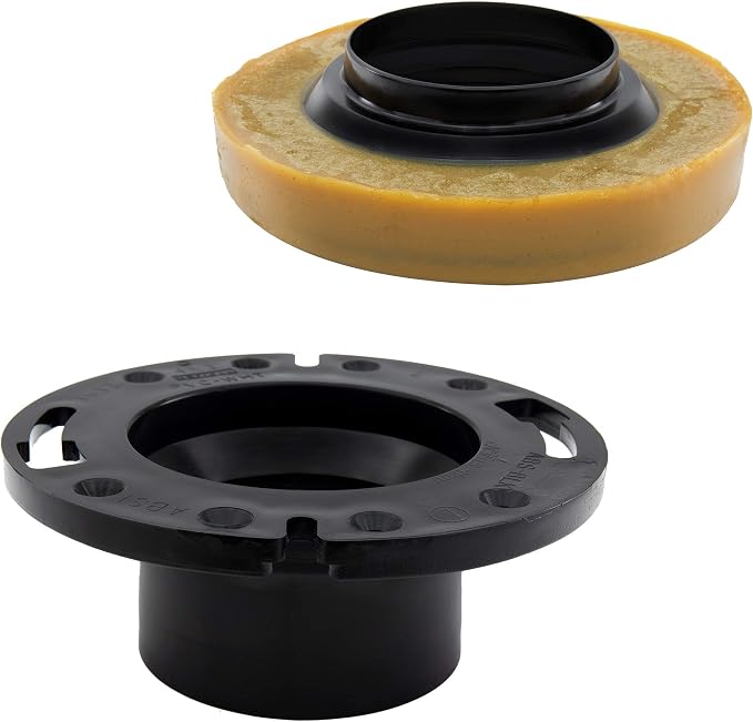 RecPro RV Toilet Closet Flange | 4x3 | ABS Plastic | Toilet-to-Floor Mount | RV by RecPro