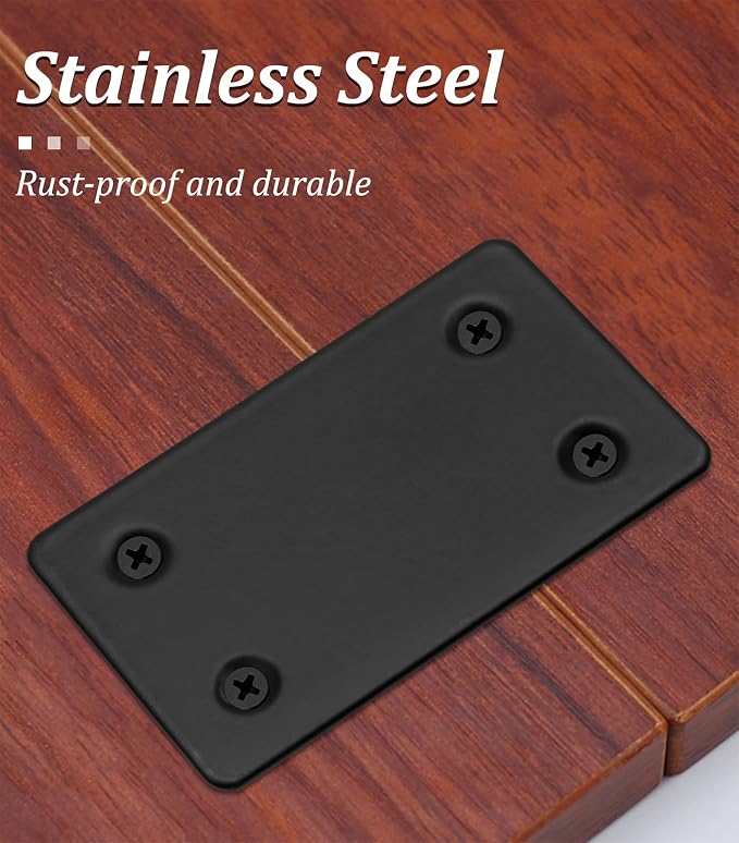 Bonsicoky 8Pcs Flat Straight Brace Brackets, 2.4 x 1.5 / 60 x 38mm | Stainless - Image 3