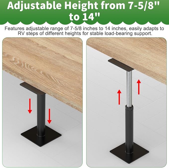 Adjustable RV Jack Post, 7-5/8" to 14" Metal Support Column（2 Pack） | Heavy - Image 3