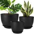 YNNICO Plant Pots 12/10/9 inch Set of 3, Flower Pots by AFamilyofGardenLovers