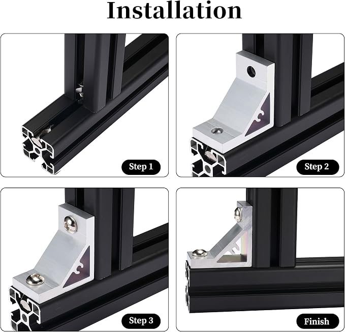 BELLA BAYS 4Sets 4040 Aluminum Extrusion Connector Heavy Corner Bracket Strong - Image 5