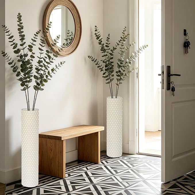 White Tall Floor Vase - Image 2