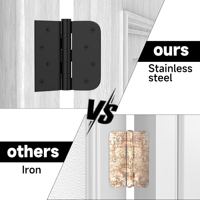 Stainless Steel Ball Bearing Door Hinges, 4x4 Inch Matte Black, Heavy Duty - Image 8