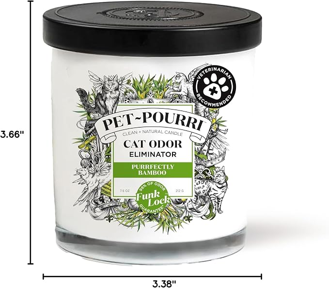 Pet-Pourri Purrfectly Bamboo Cat Deodorizer Candle – Cat Safe Plant Based - Image 11