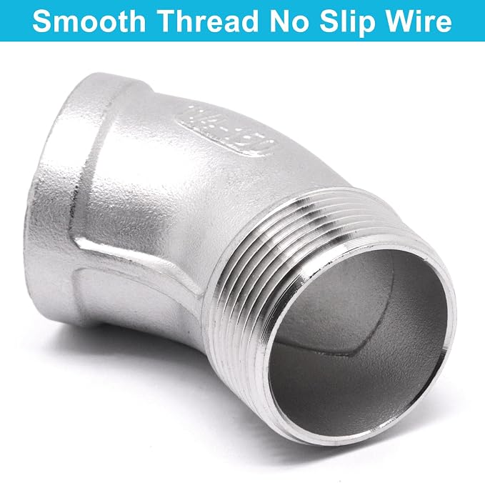 1PCS 45 Degree Elbow Fittings, 1-1/4" NPT Male to 1-1/4" NPT Female 304 - Image 6