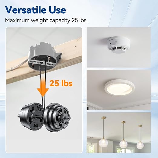 Togalonn 20 Cubic Inch New Work Ceiling Electrical Box, Ceiling Light Box - Image 5