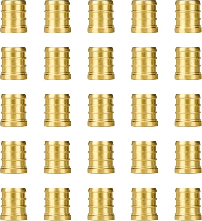 25-Pack 3/4 Inch PEX Plug End Cap Fittings | Brass by SUNGATOR