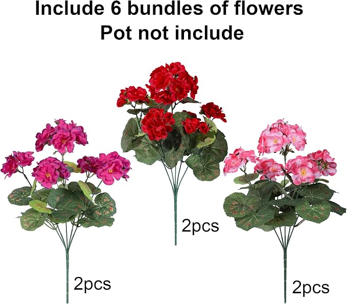 Artificial Geraniums Fake Flowers - Image 5