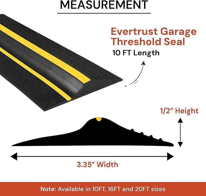 10Ft/3M Garage Threshold Seal Strip + 1pc 300ml Sealant Adhesive | Weatherproof - Image 3
