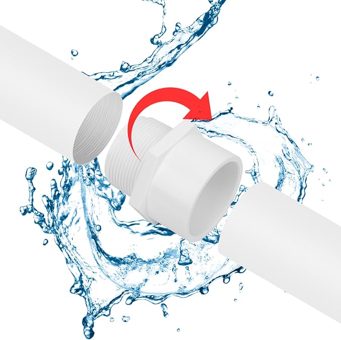 2Pack 3" PVC Male Adapter Pipe Fittings, 2-Way PVC Hose Adapter Coupling - Image 5