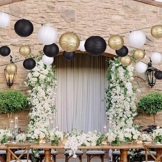Paper Lanterns Decorative, Round Hanging Paper Lanterns Decorations - Image 6