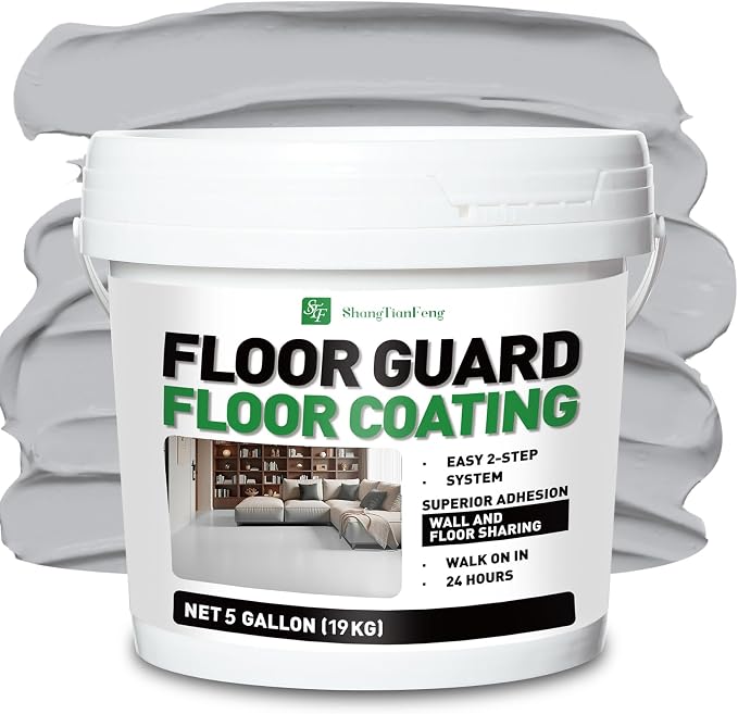 Water-based colored sand floor paint, Smoke grey 1 Gallon, aterproof Coating by STFShangTianFengPAINT