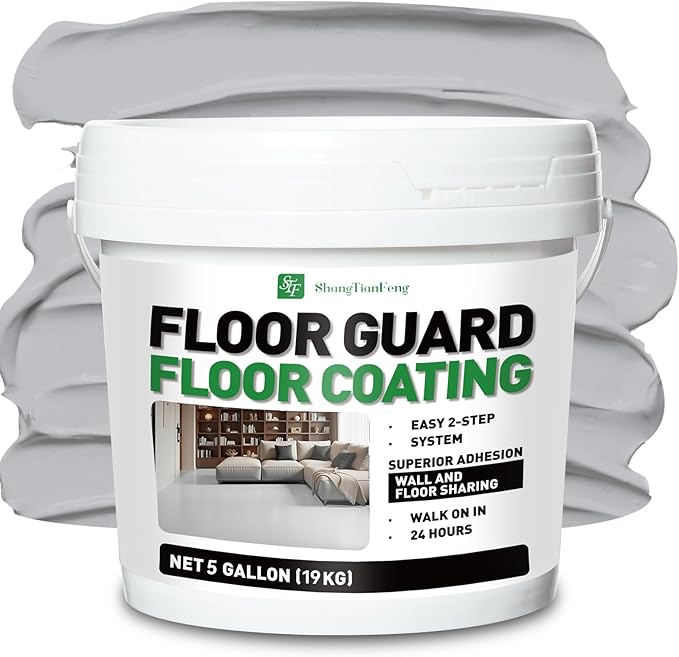 Silver-gray Professional Floor or Wall Paint Kit （5 gallon, 800-1000 sq.ft) by STFShangTianFengPAINT