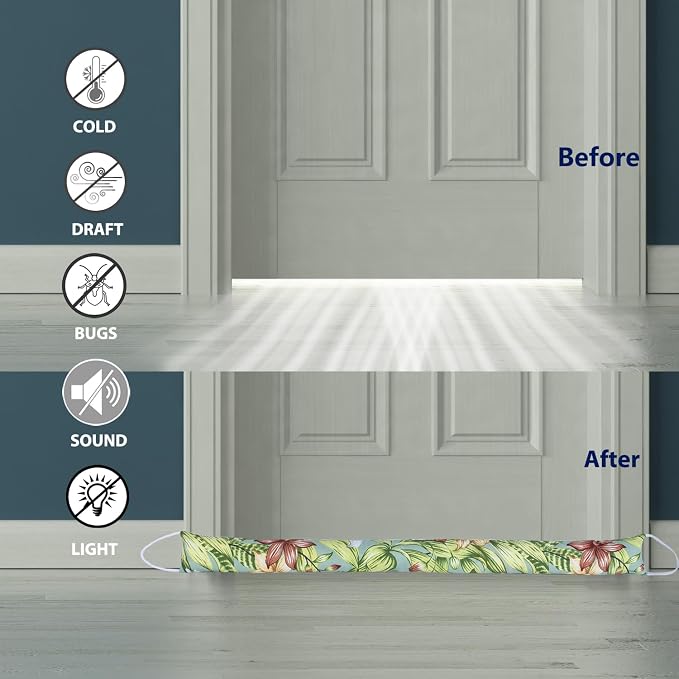 2 Pack 32 Inch 2.8 Inch Wide Slim Under Door Blocker Door Draft Stopper - Image 3