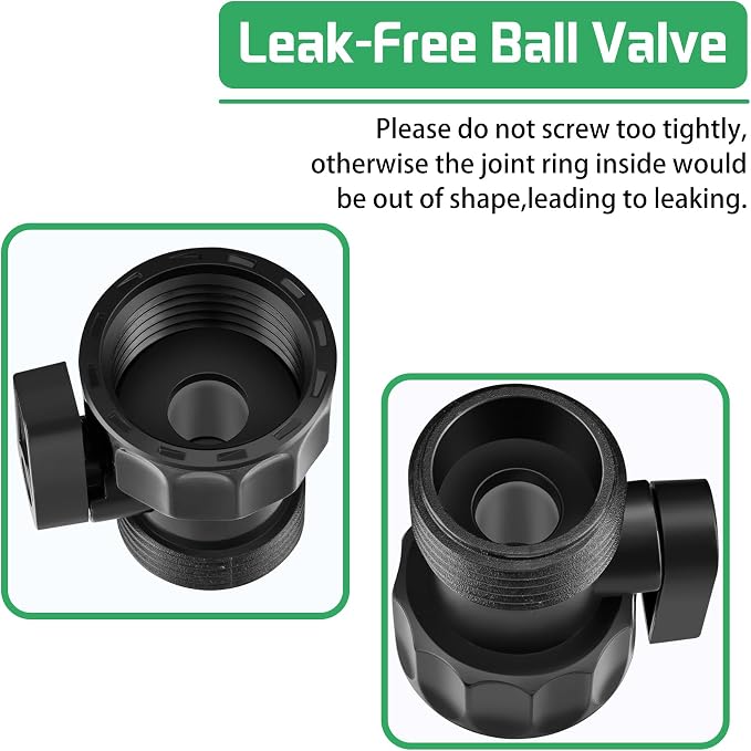 12 PCS 3/4'' Plastic Garden Hose Shut Off Valve, Water hose Shut-Off Ball Valve - Image 4