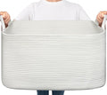 Goodpick Large Woven Rope Blanket Basket, 75L | 21.6'' x 14.9'' x 11.8'' by Goodpick