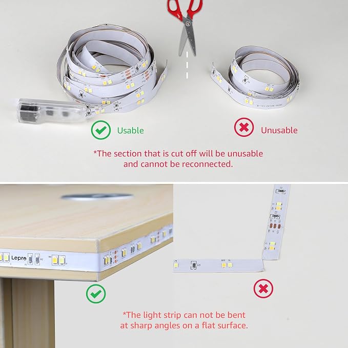 Lepro LED Tunable White Strip Light, Warm to Cool White, 32.8ft Dimmable Bright - Image 6