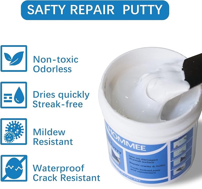 Drywall Repair Kit, Drywall Hole Patch Repair Kit, Wall Spackle Paste 9.8OZ to - Image 2