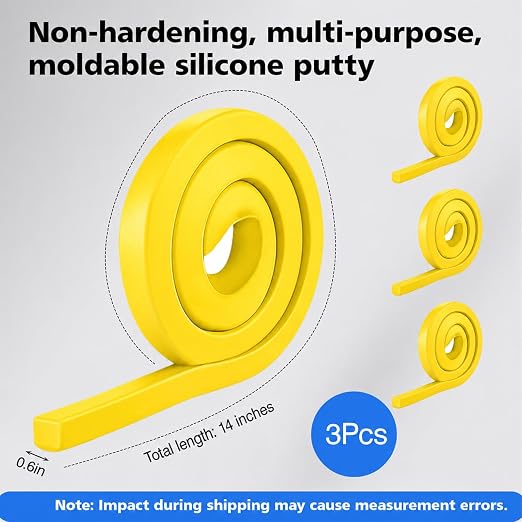3-Pack Silicone Putty, Non-Hardening Waterproof Sealant, 8.8 oz Total | - Image 2