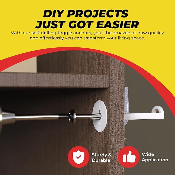 Heavy Duty Drywall Anchors and Screws Kit Including Toggle Anchors & Screws - Image 6