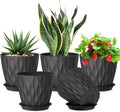 Meowell 7 inch Plant Pots for Indoor Outdoor Plants, 5 Pack Thick Flower Pots by Meowell