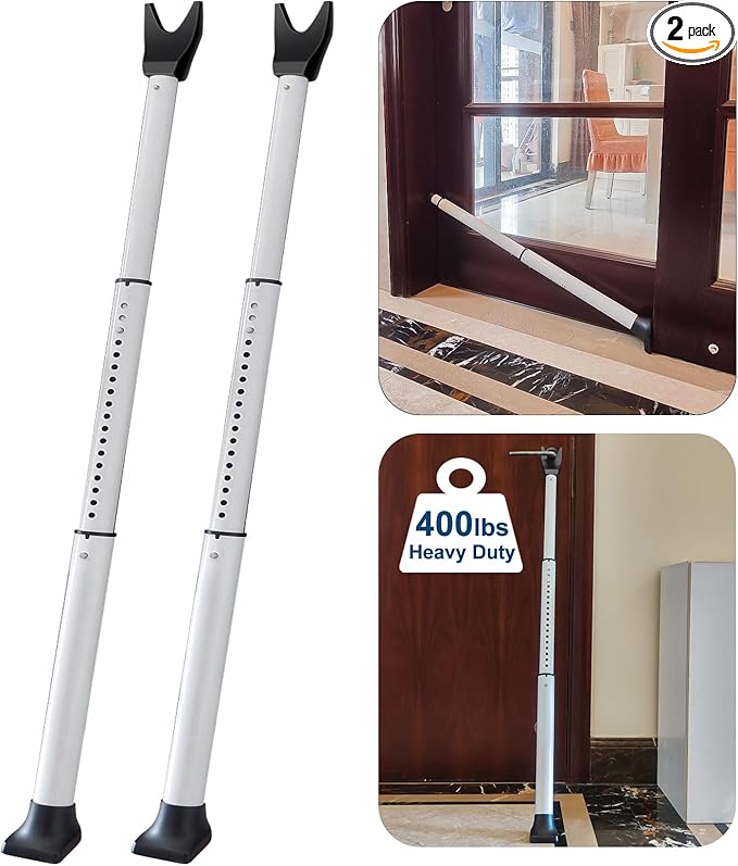 Rerishom 2 Pack Door Security Bar, Heavy Duty Patio Door Lock, Adjustable Home by HuiQiuRerishomLtd