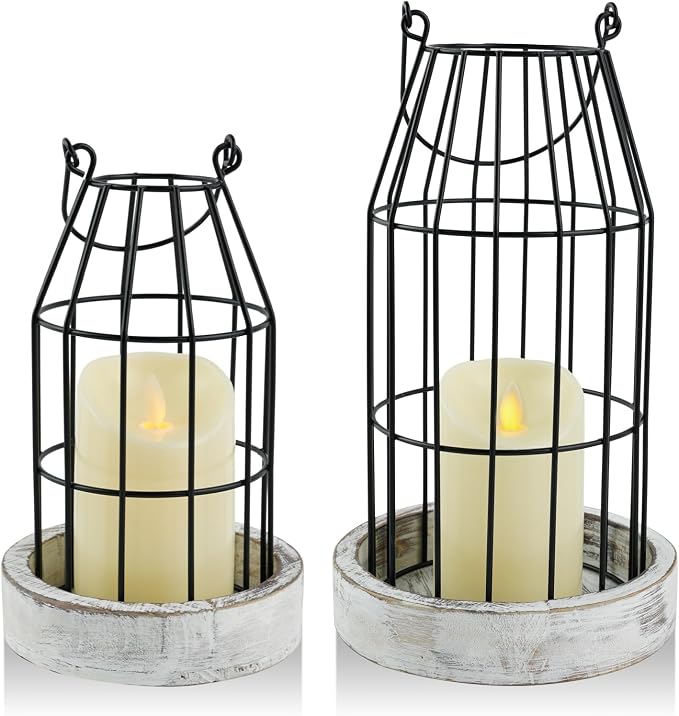 Farmhouse Lantern Decor Rustic Home Decor Lanterns by VIVIRENOIR