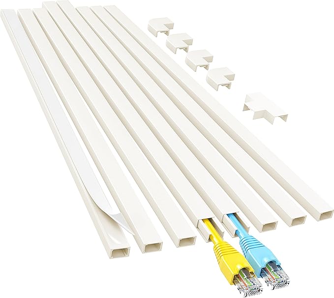 Yecaye Cord Hider, 113in One-Cord Cable Raceways, W0.59in H0.4in, Easy Install by Yecaye