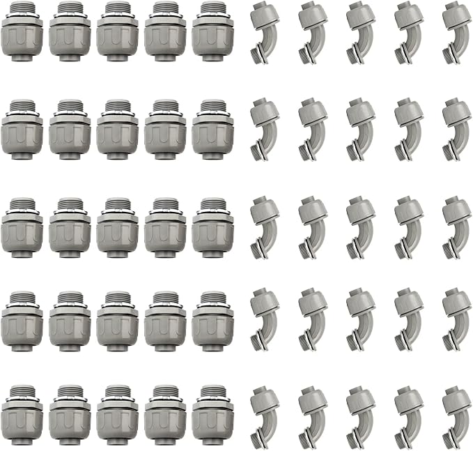 Conduit Connectors, 3/4 Inch Liquid Tight Connector NPT Non-Metallic by HDHAODA