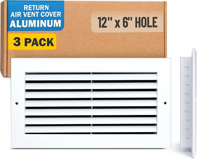 Fits 12x6 Hole | Aluminum Return Air Grille by Handua | Vent Cover Grill by Handua