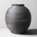 Large Black Ceramic Vase, 10.8" H, Farmhouse Table Vase, Rustic Vintage Style by KayolinCommunity