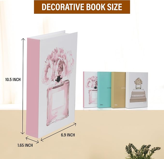 4 Pcs Decorative Books | Faux Blush Coffee Table & Shelf Decor | Soft Romantic - Image 3