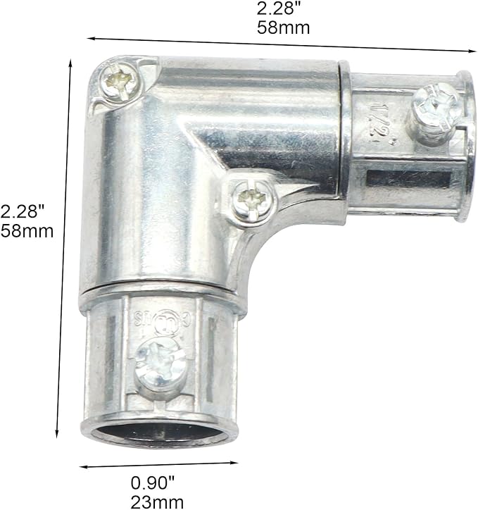 10 Pieces 1/2" EMT to EMT 90 Degree Connector, Inside Corner Pulling Elbows - Image 4