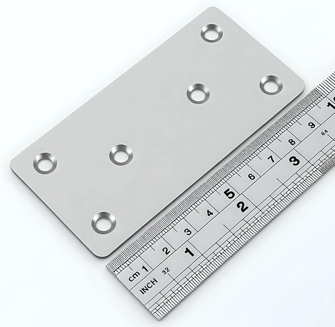 6Pcs Flat Straight Square Stainless Steel Connectors | - Image 5