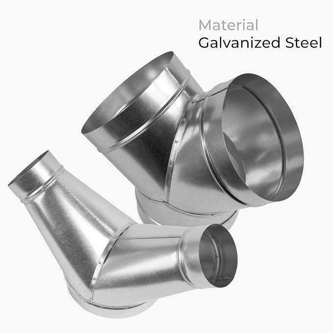 45° Degree Ø8 x 8 x 8 Inch Y Shape Duct Splitter - Image 6