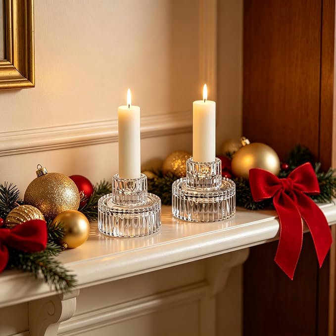 Hosley Set of 12 Glass Taper Candle Holders - Image 7