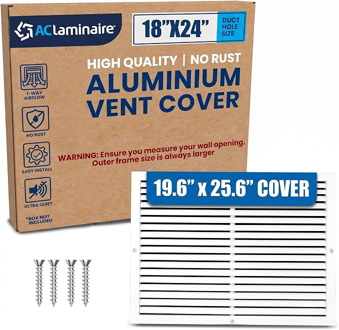 18x24 Aluminum Wall Ceiling Air Return Vent Cover HVAC Rustproof Grille by ACLAMINAIRE