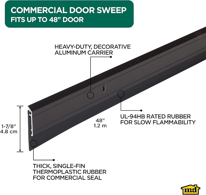 MD Building Door Sweep, Commercial Screw-On - Image 2