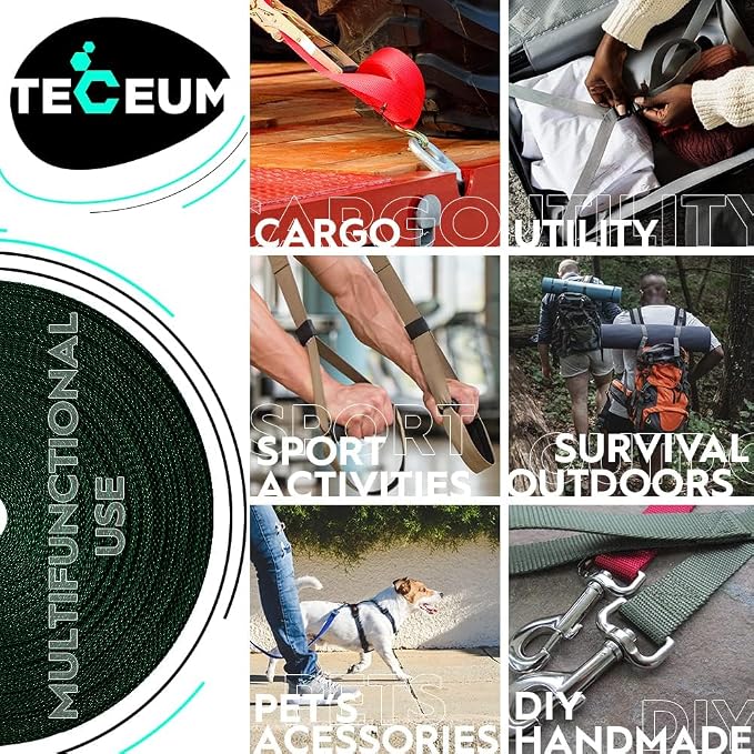Webbing Strap, 3/4" to 2", 10-50 Yds, EDC gear, backpack repair and pet dog - Image 4