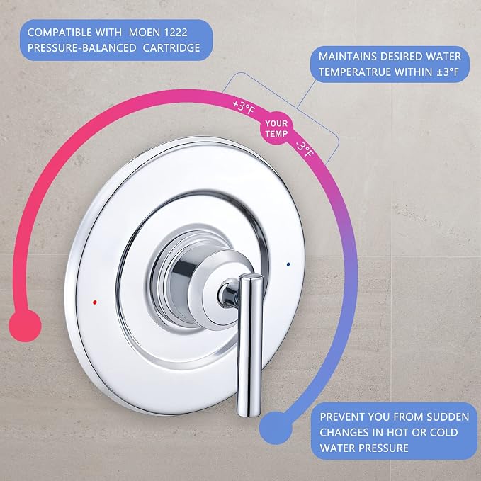 Tearel Shower Trim Kit for Moen T2901 Chrome Shower Handle 2-Pack, Compatible - Image 5