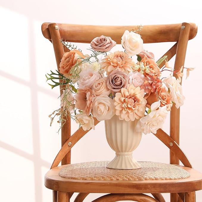 Artificial Flowers Fake Rose Flowers Dahlia - Image 5
