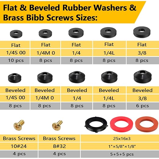 258 Pcs Hose Bib Repair Kit, Sink Faucets, Valve Stems, Garden Hoses and Hose - Image 2