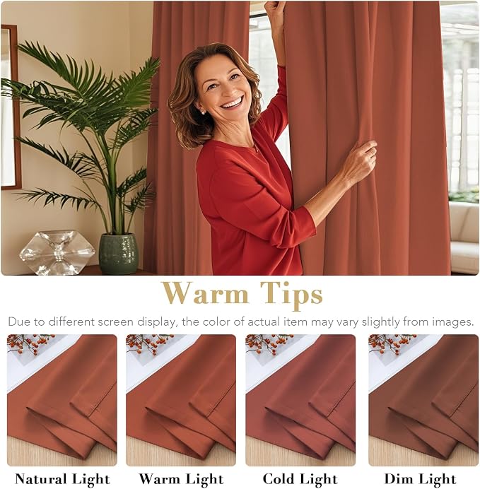 H.VERSAILTEX Blackout Curtains Thermal Insulated Window Treatment Panels Room - Image 6