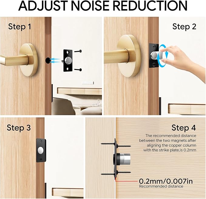 Door Ball Catch Hardware, Adjustable Hidden Magnetic Ball Catch, Stainless - Image 4
