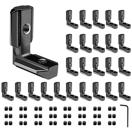 24pcs 4040 Extrusion Connector Corner Bracket Joint Black | 4040 Extruded by SeekLiny