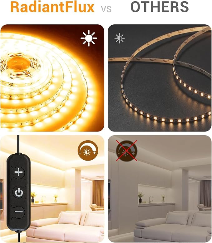 Warm White Led Strip Lights, Dimmable LED Lights Strip, 50Ft 900Leds, Super - Image 2