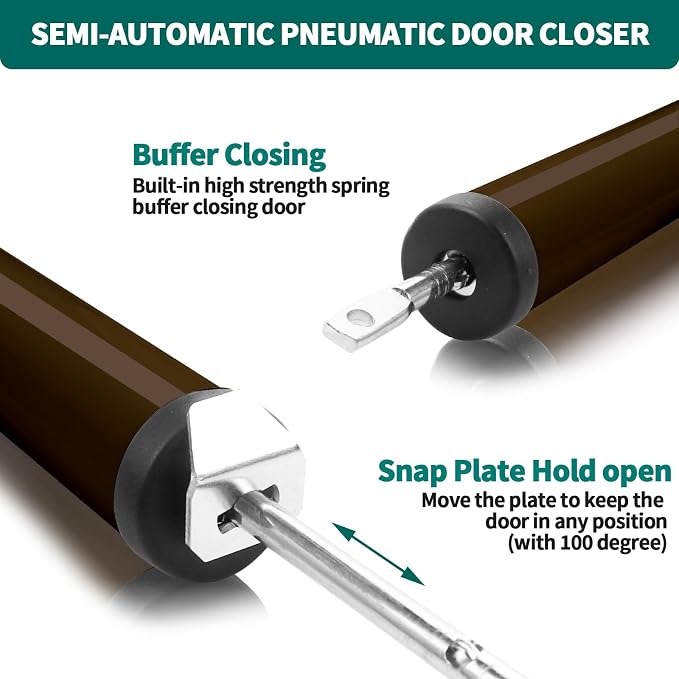 Screen and Storm Door Closer Kit, Heavy Duty Pneumatic Screen and Storm Door - Image 4